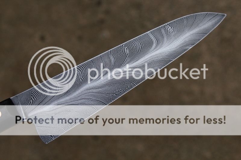 SOLD Feather damascus LASER petty. SOLD